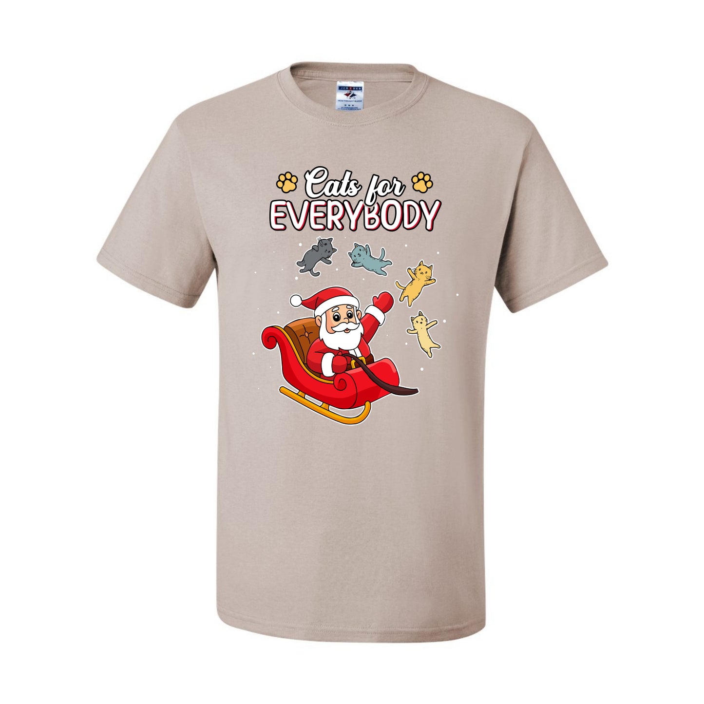 Cats for Everybody, Cute Santa Claus Santa's Sleigh Floating Space Cat Ugly Christmas Men's T-Shirt