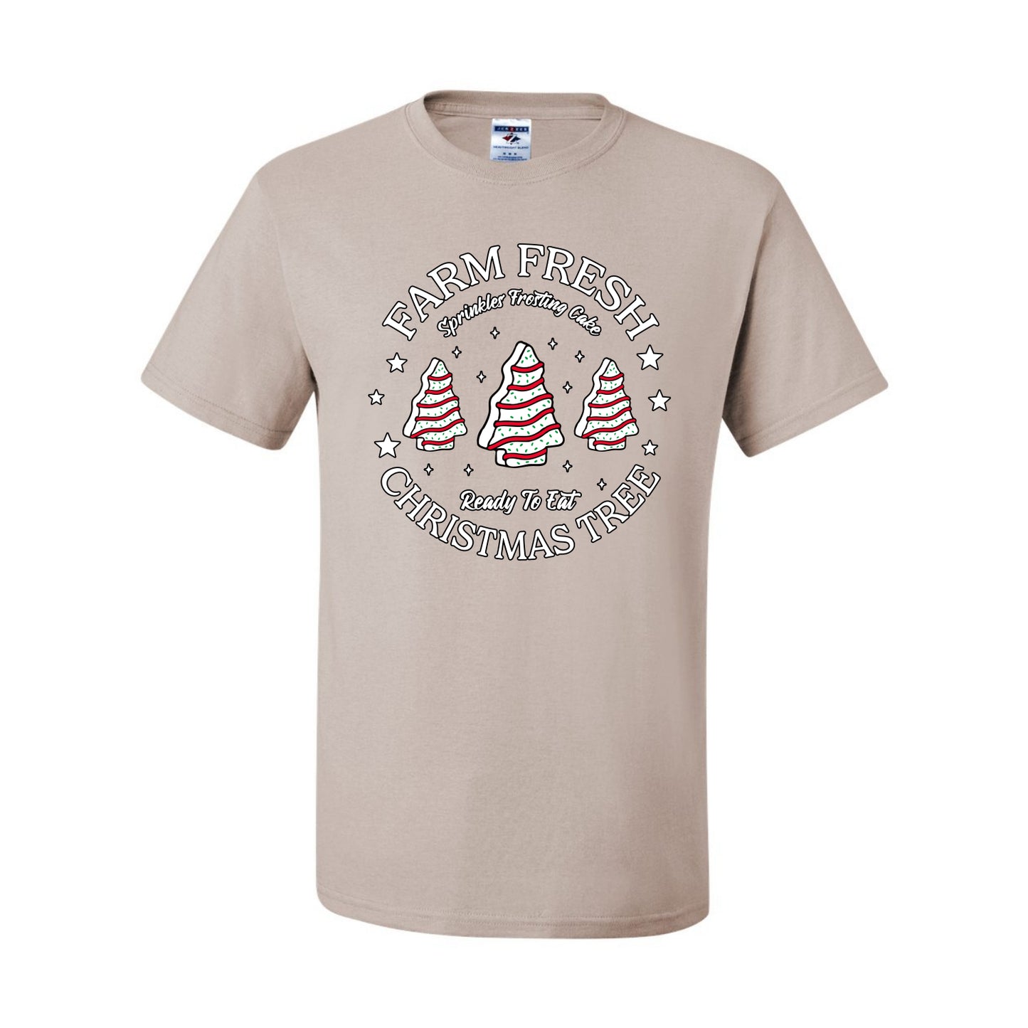 Farm Fresh Christmas Tree, Sprinkle Frosted Cake, Ready to Eat | Classic Winter Holiday Dessert Ugly Christmas Men's T-Shirt