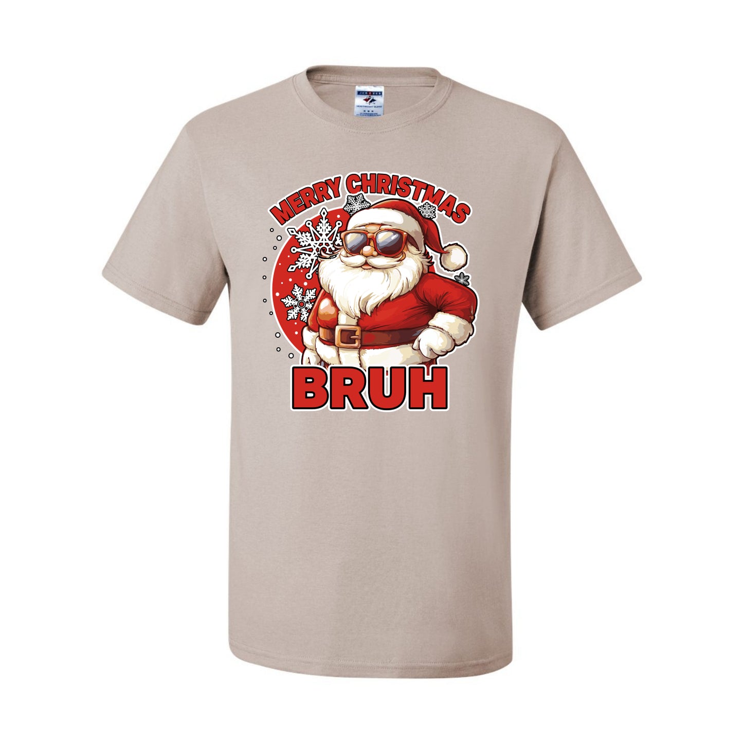 Merry Christmas Bruh | Funny Cool Santa Claus Sunglasses Trendy Hip Viral Meme Ugly Christmas Men's T-Shirt
