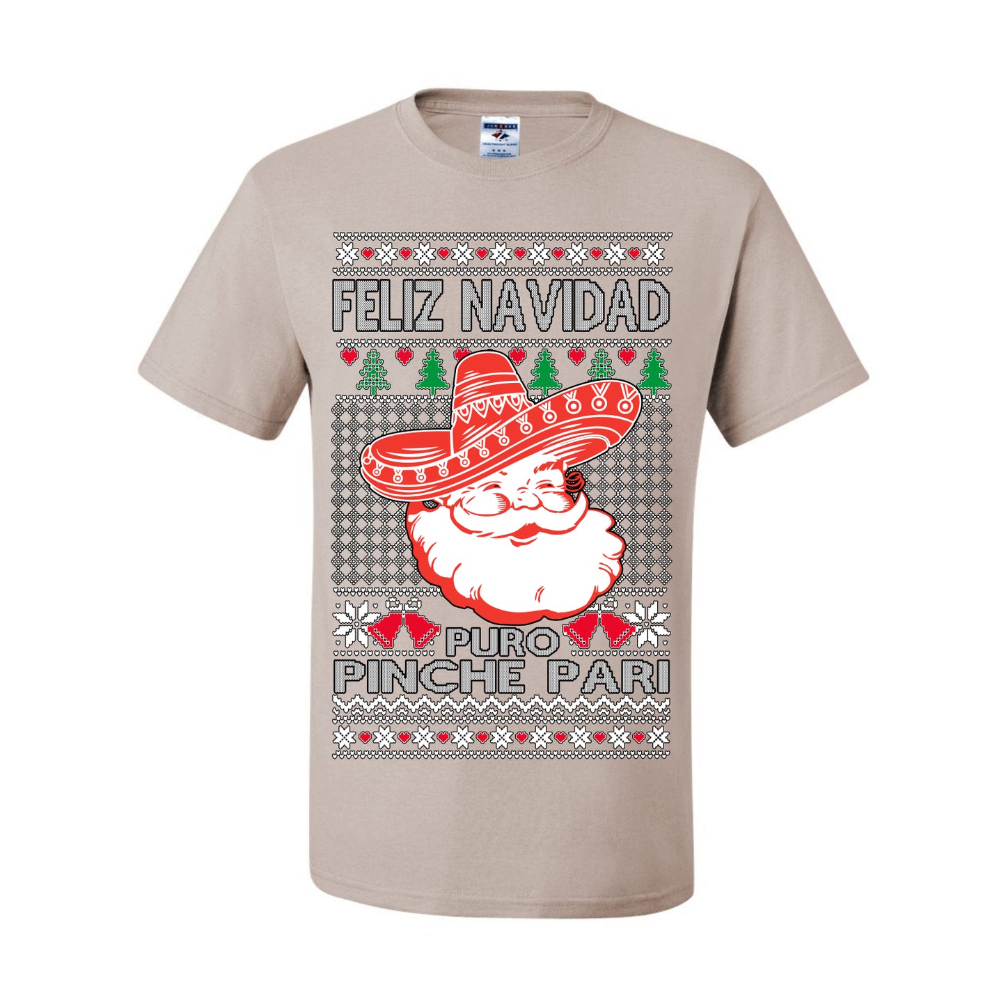 Feliz Navidad Puro Pinche Pari, Funny Spanish Song Latin Pop Music Lyrics, Ugly Christmas Sweater Ugly Christmas Men's T-Shirt