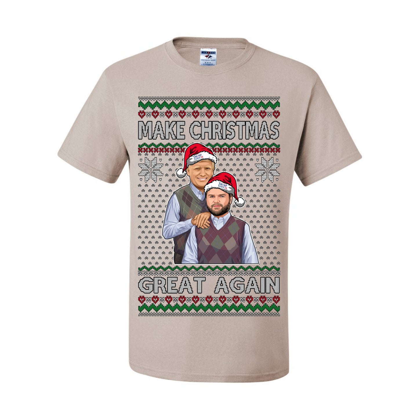 Make Christmas Great Again, MAGA Donald Trump JD Vance 2024, 2000s Comedy Movie Parody, Ugly Christmas Sweater Ugly Christmas Men's T-Shirt