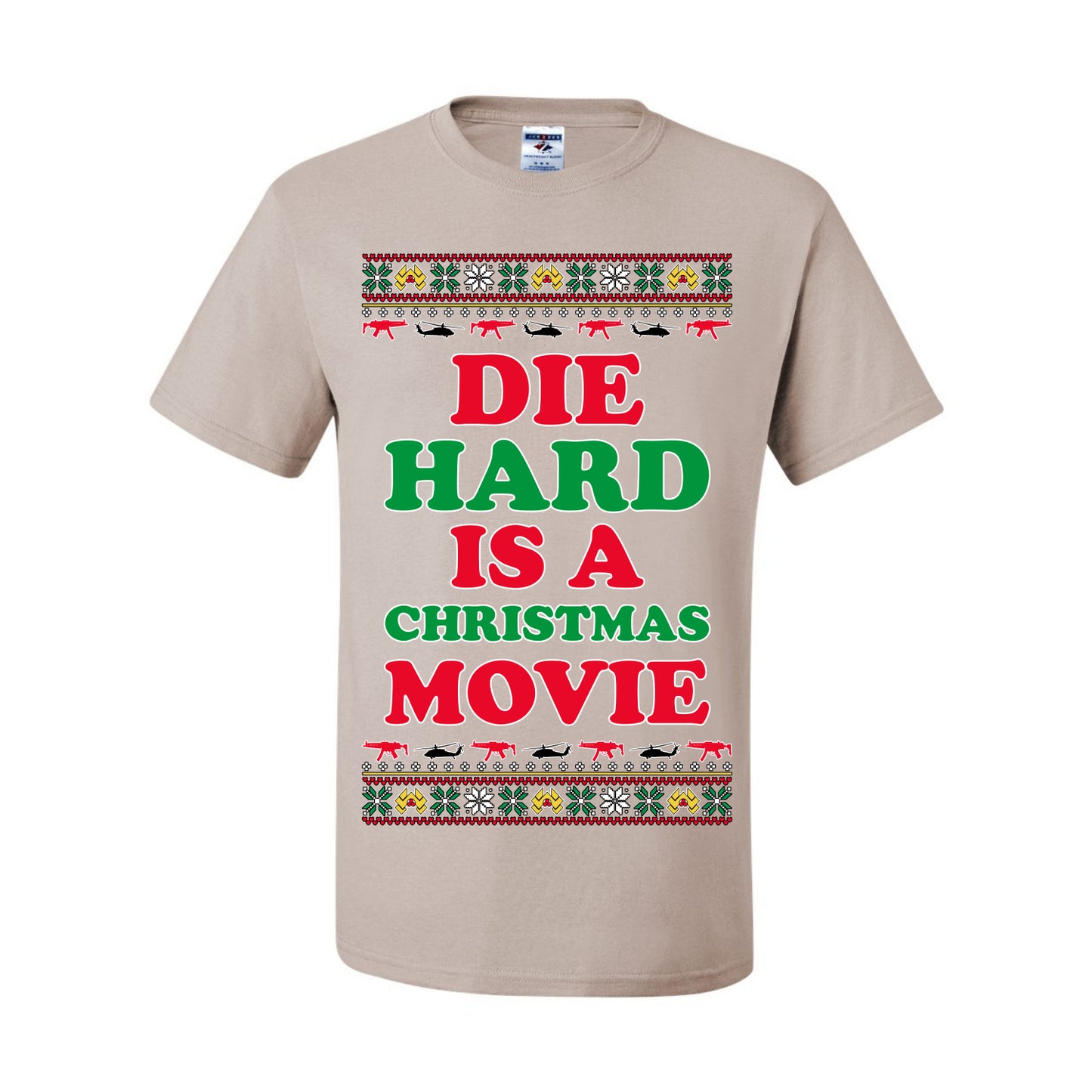 Die Hard is a Christmas Movie Classic, McClane Hans Nakatomi Plaza Xmas Party Holiday Movies, Ugly Christmas Sweater Crewneck Sweatshirt Ugly Christmas Men's T-Shirt