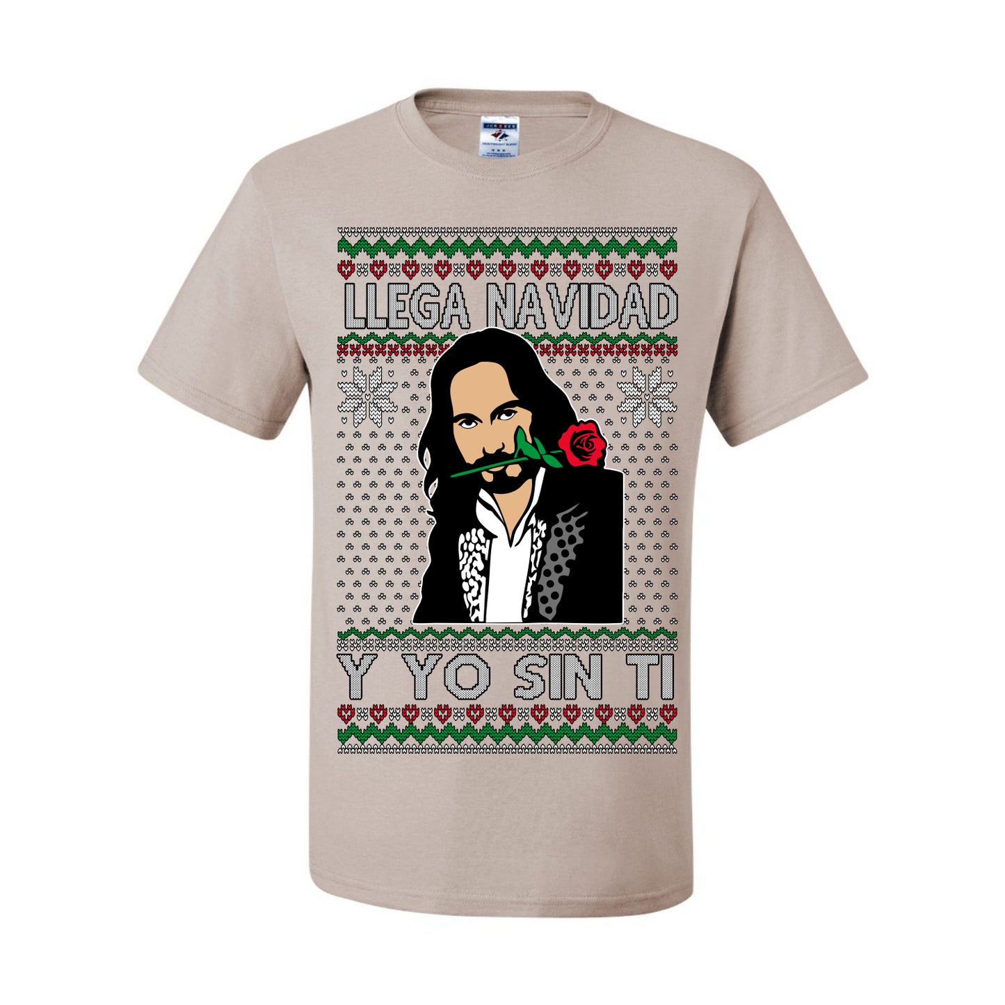 Llega Navidad Y Yo Sin Ti Christmas Is Coming, Marco Mexican Pop Star Mexico Music Michoacán Ugly Christmas Sweater Ugly Christmas Men's T-Shirt