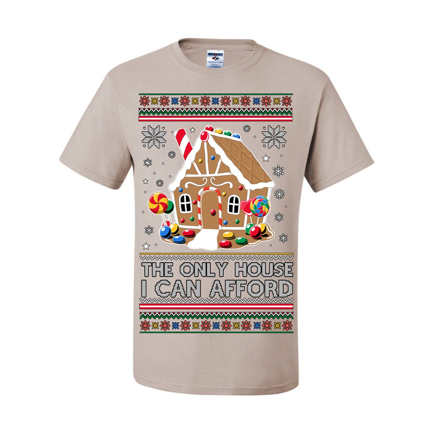 The Only House I Can Afford, Funny Viral Millennial Economy Market Retirement Meme Ugly Christmas Sweater Ugly Christmas Men's T-Shirt