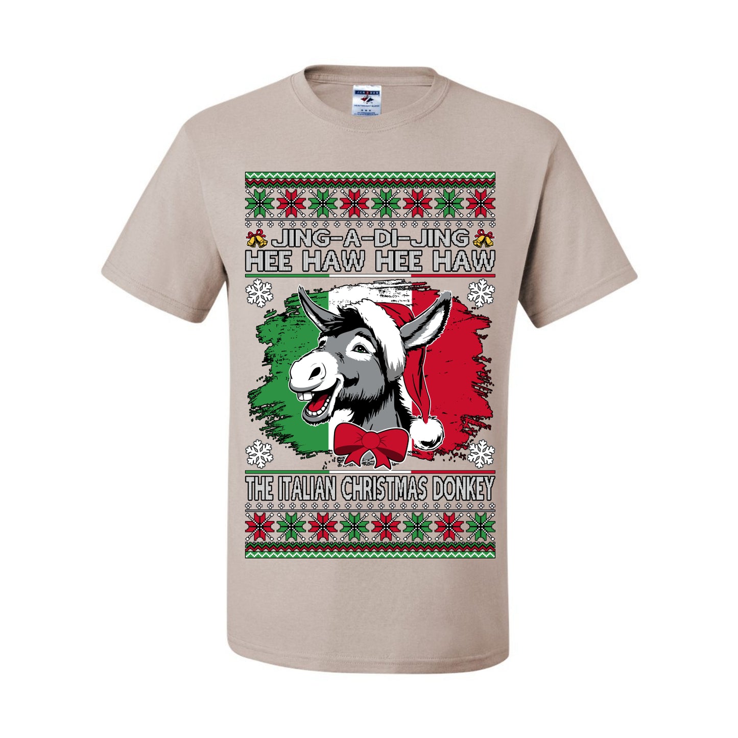 Jing a Di Jing Dominick the Italian Christmas Donkey, Classic New York Brooklyn Xmas Song Lyrics, Ugly Christmas Sweater Ugly Christmas Men's T-Shirt