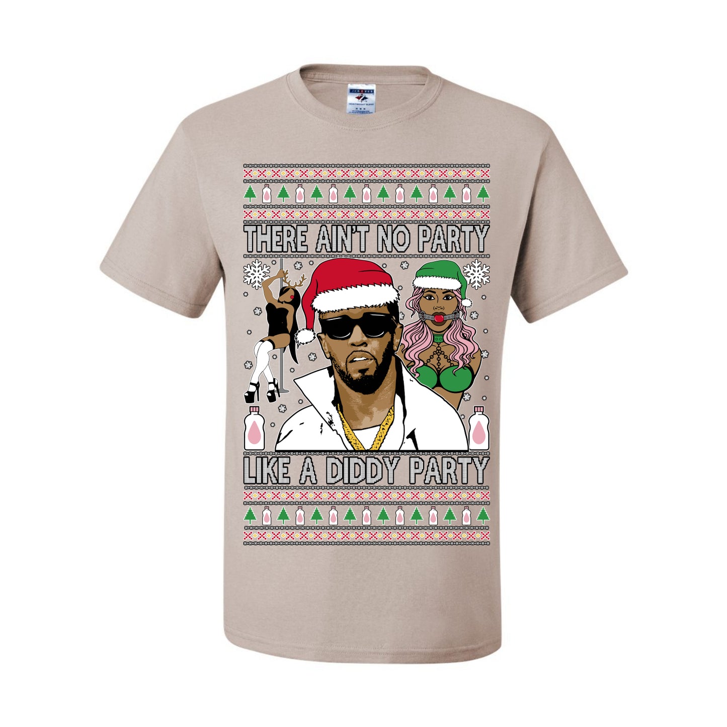 There Ain't No Party Like a Diddy Party, Funny Crazy Party Viral Music Baby Oil Diddler Meme, Ugly Christmas Sweater Ugly Christmas Men's T-Shirt