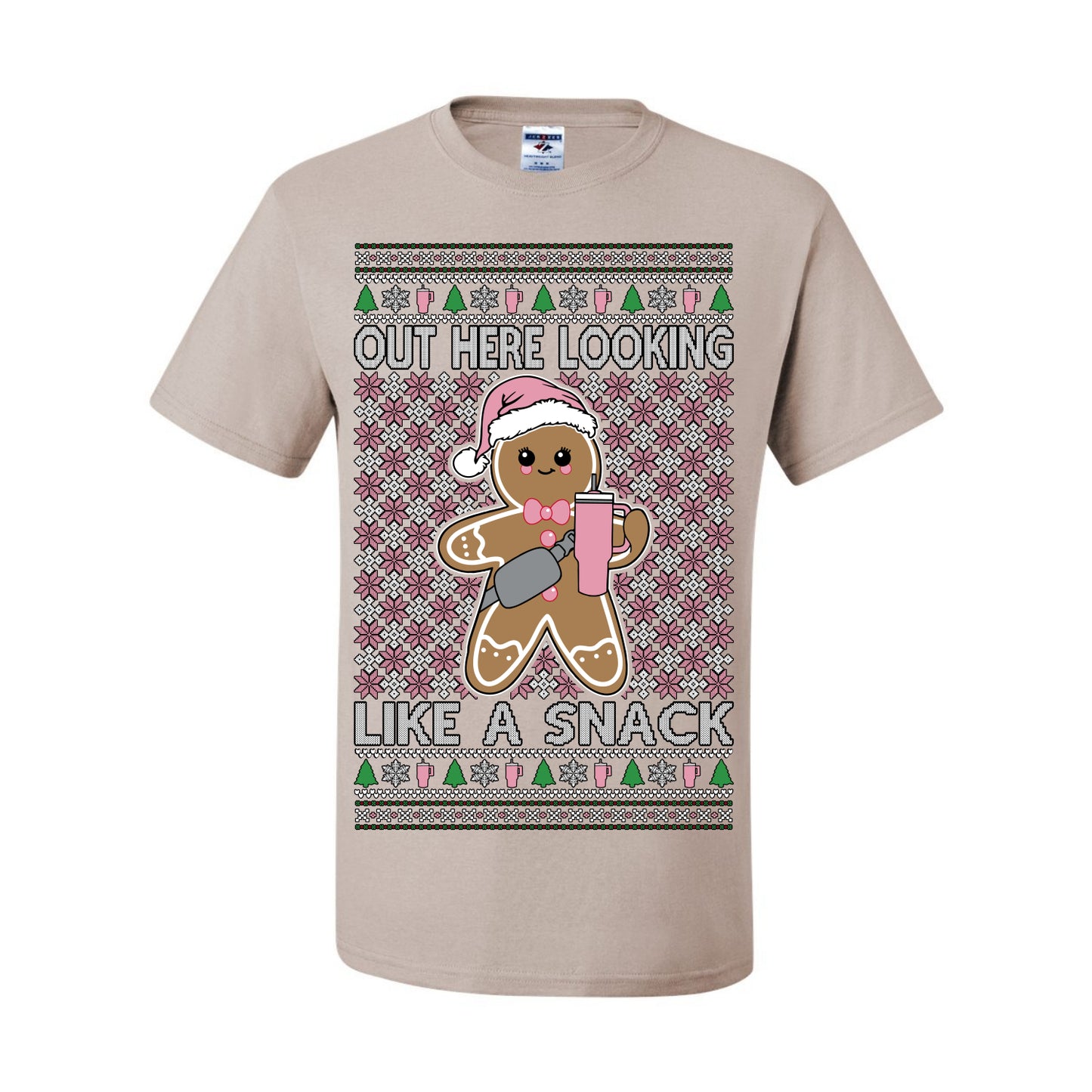 Out Here Looking Like a Snack Cute Xmas Cookie Ugly Christmas Sweater Ugly Christmas Men's T-Shirt