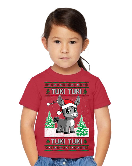 Tuki Tuki Tuki Funny Spanish Music Lyrics, Espanol Ropa por Ninos Ninas Feo Sueter Navideno, Ugly Christmas Sweater Ugly Christmas Toddler Crew Graphic T-Shirt