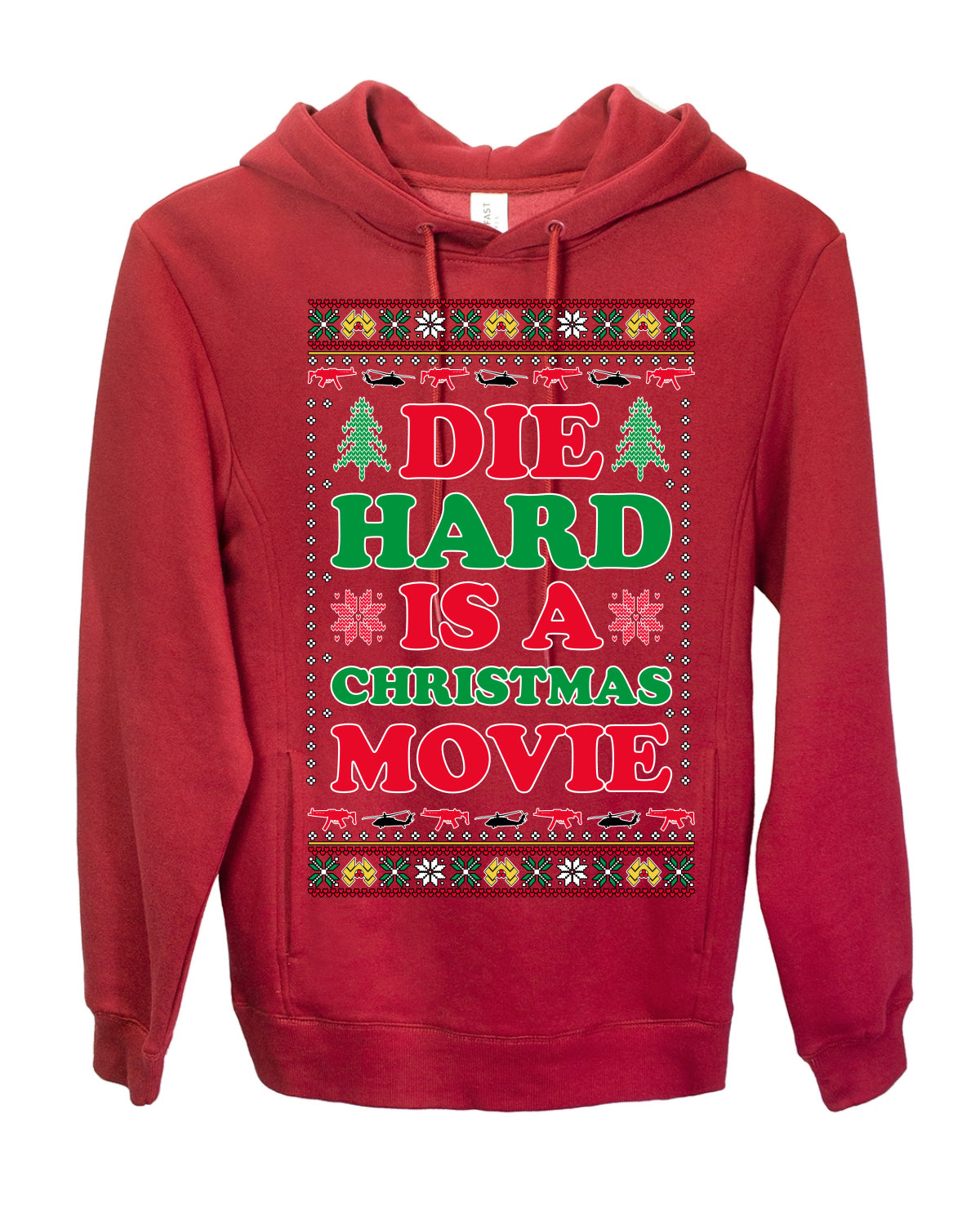 Die Hard is a Christmas Movie Classic, McClane Hans Nakatomi Plaza Xmas Party Holiday Movies, Ugly Christmas Sweater Crewneck Sweatshirt Ugly Christmas Premium Side-Pocket Hoodie Sweatshirt