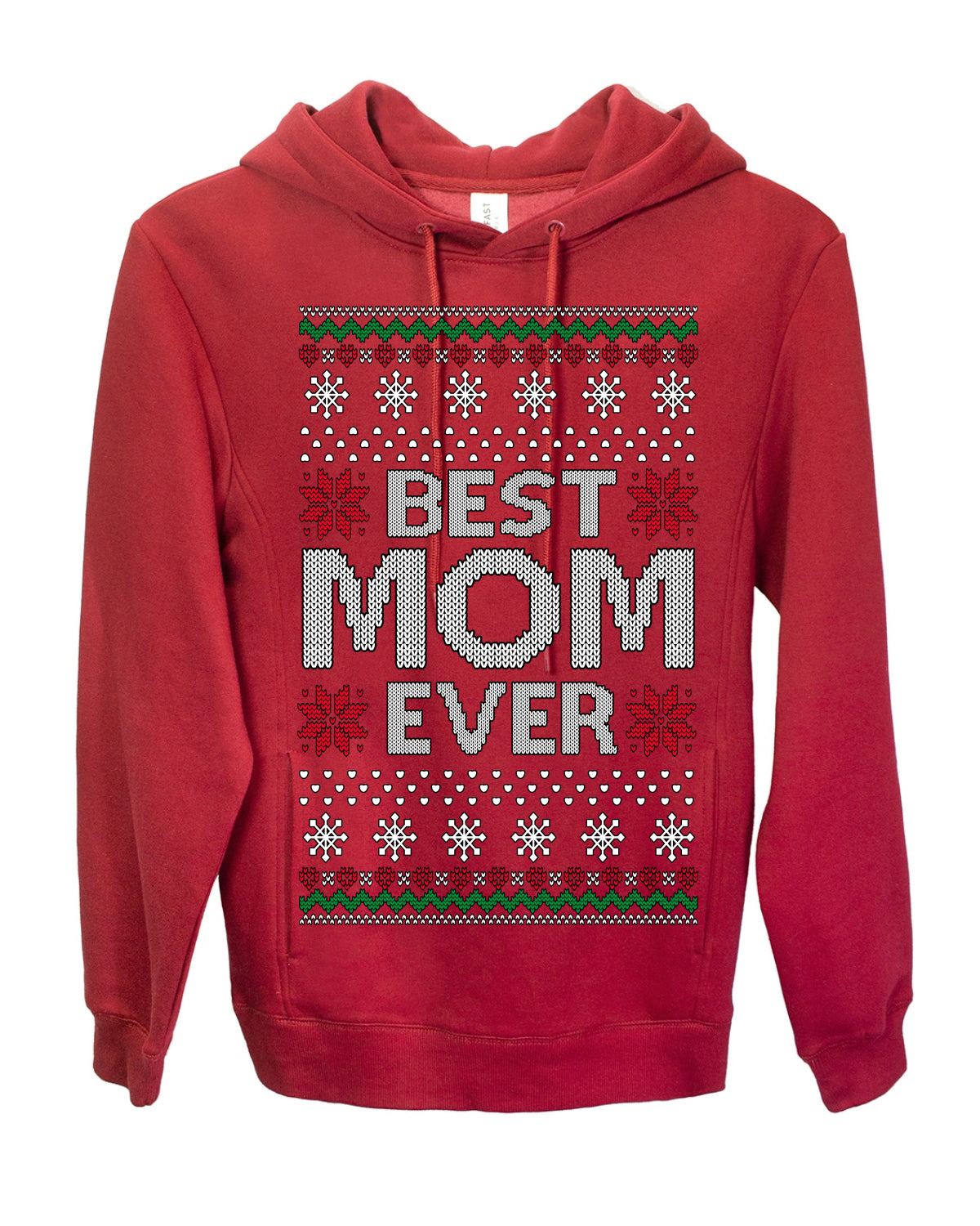 Best Mom Ever Classic Xmas Winter Holidays Ugly Christmas Sweater Ugly Christmas Premium Side-Pocket Hoodie Sweatshirt