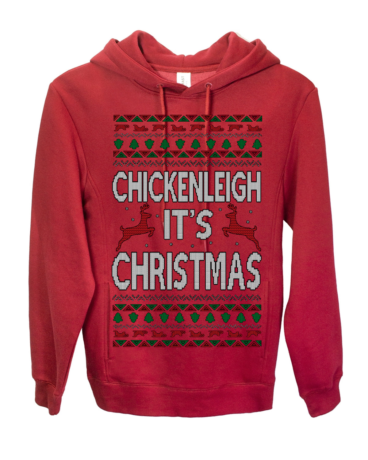 Chickenleigh It's Christmas Funny Viral Trending Meme Ugly Christmas Sweater Ugly Christmas Premium Side-Pocket Hoodie Sweatshirt