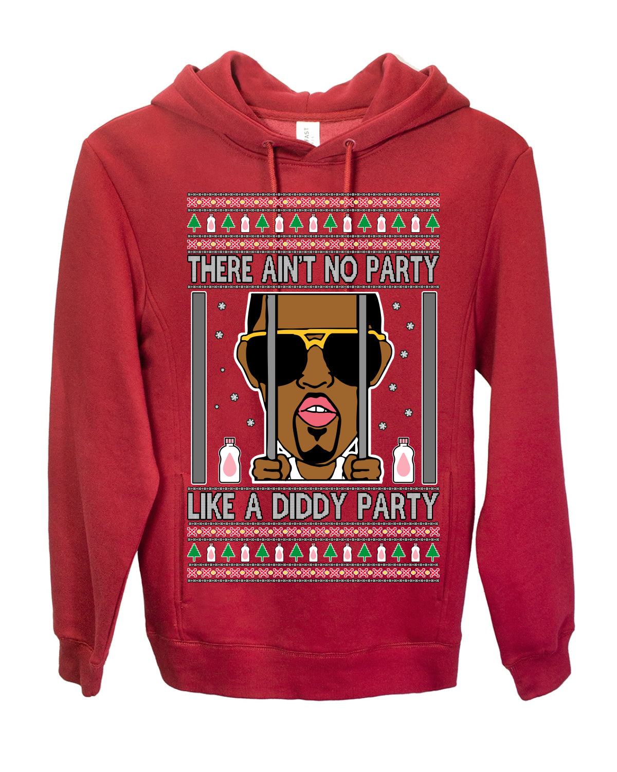 There Ain't No Party Like a Diddy Party, Viral Meme Trendy Baby Oil Crazy Parties Funny Classic Ugly Christmas Sweater Ugly Christmas Premium Side-Pocket Hoodie Sweatshirt