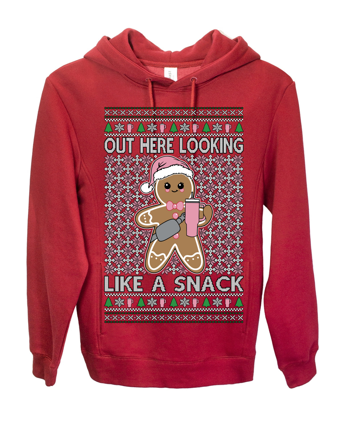 Out Here Looking Like a Snack Cute Xmas Cookie Ugly Christmas Sweater Ugly Christmas Premium Side-Pocket Hoodie Sweatshirt