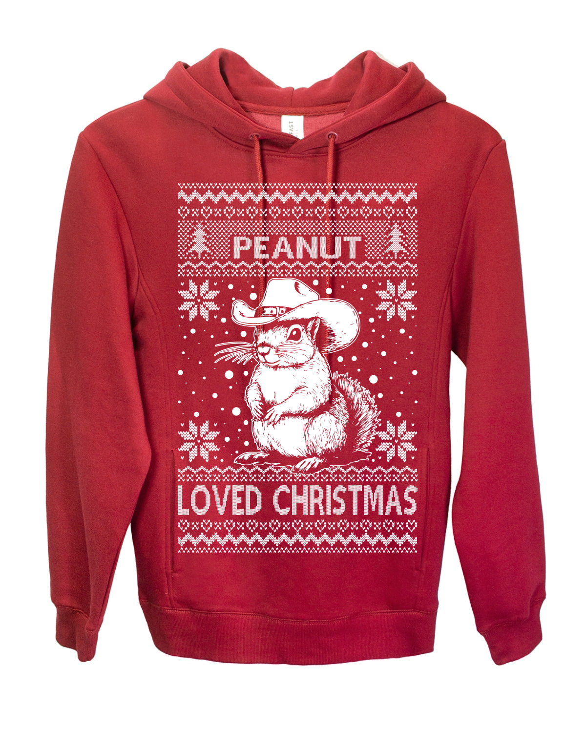 Peanut Loved Christmas, Funny Viral NYC New York Squirrel Meme Trending Save Our Pets Memes, Ugly Christmas Sweater Ugly Christmas Premium Side-Pocket Hoodie Sweatshirt