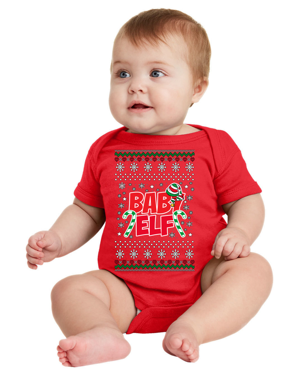 Baby Elf Cute Holiday Winter Infant Toddler Creeper Boys Girls Infant Bodysuit Ugly Christmas Baby Creeper Boys Girls Infant Bodysuit