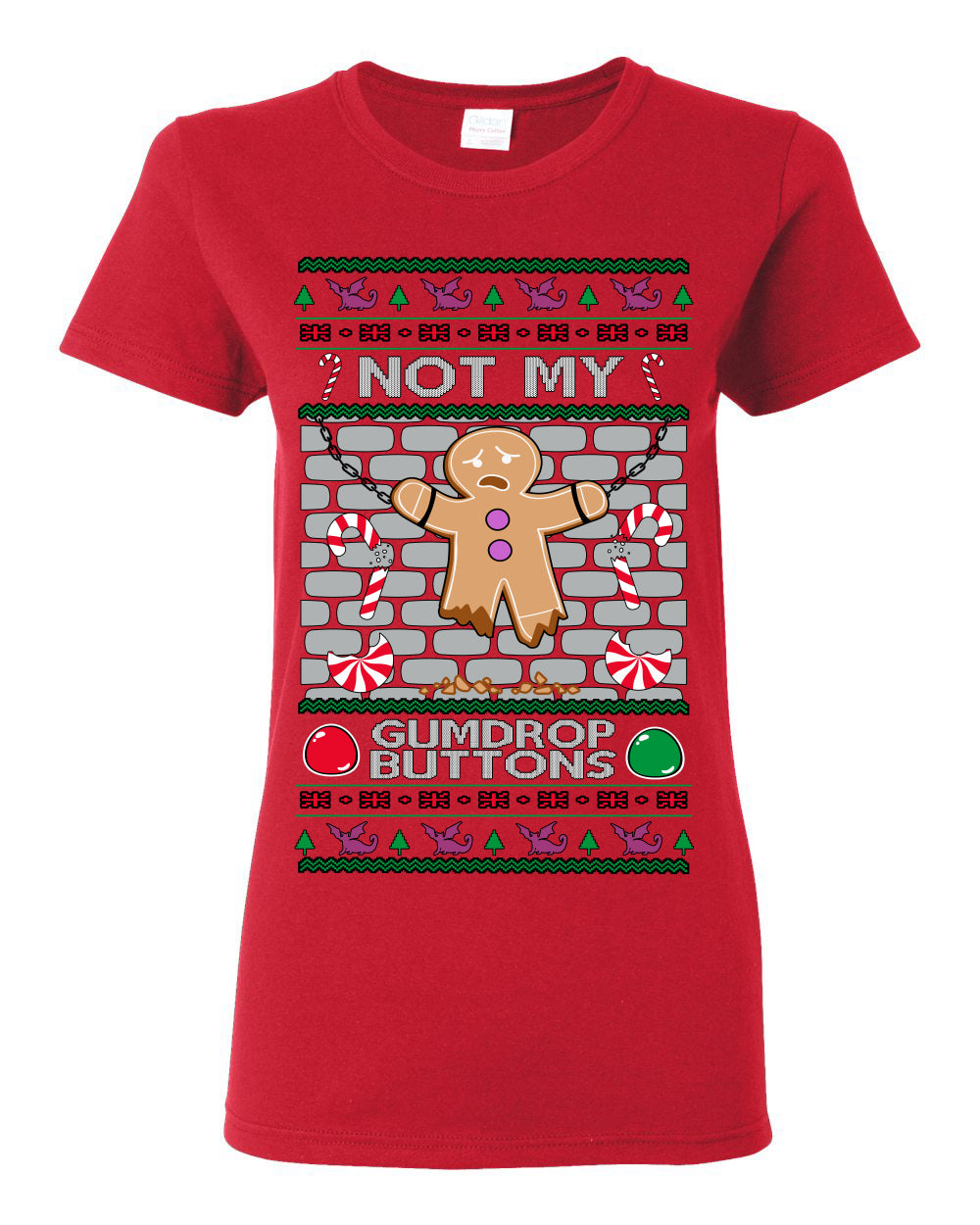 Not My Gumdrop Buttons, Funny Classic 2000s Kid Teen Movie Quote, Ugly Christmas Sweater Ugly Christmas Womens Graphic T-Shirt