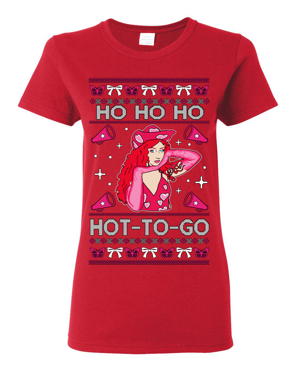 Ho Ho Ho Hot to Go, Viral Midwest Princess Song Dance Pop Star Concert Tour Merch, Ugly Christmas Sweater Ugly Christmas Womens Graphic T-Shirt