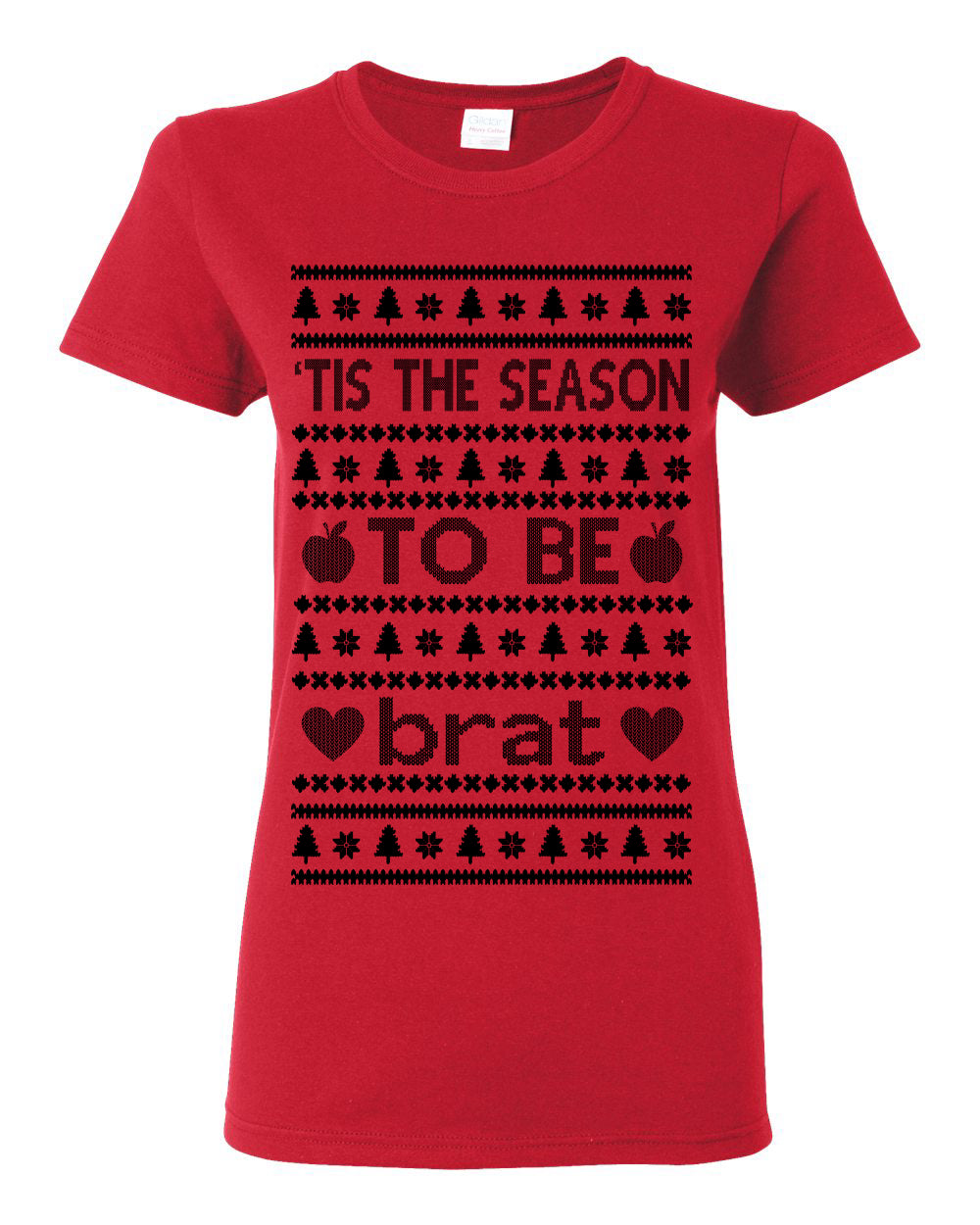 Tis the Season to Be Brat Dark Text, Xmas Viral Meme Music Rave Concert Merch, Unisex Ugly Christmas Sweaters for Women Men Ugly Christmas Womens Graphic T-Shirt