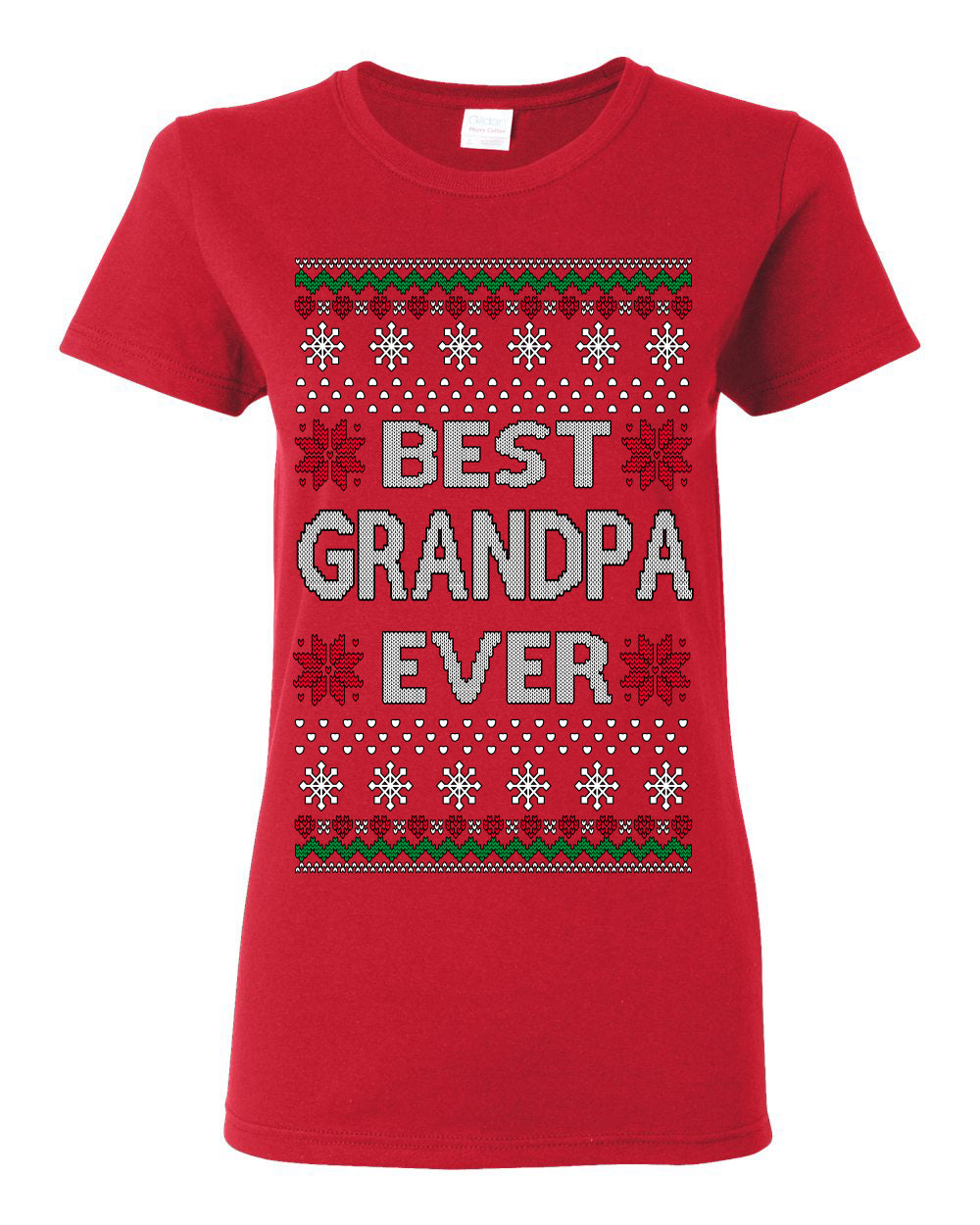 Best Grandpa Ever Classic Xmas Winter Holidays Ugly Christmas Sweater Ugly Christmas Womens Graphic T-Shirt