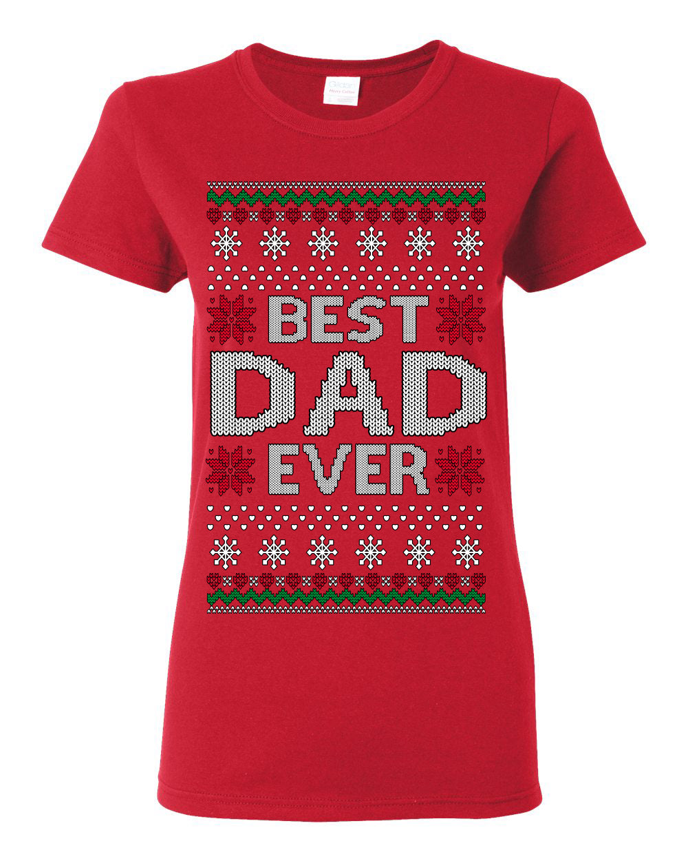 Best Dad Ever Classic Xmas Winter Holidays Ugly Christmas Sweater Ugly Christmas Womens Graphic T-Shirt