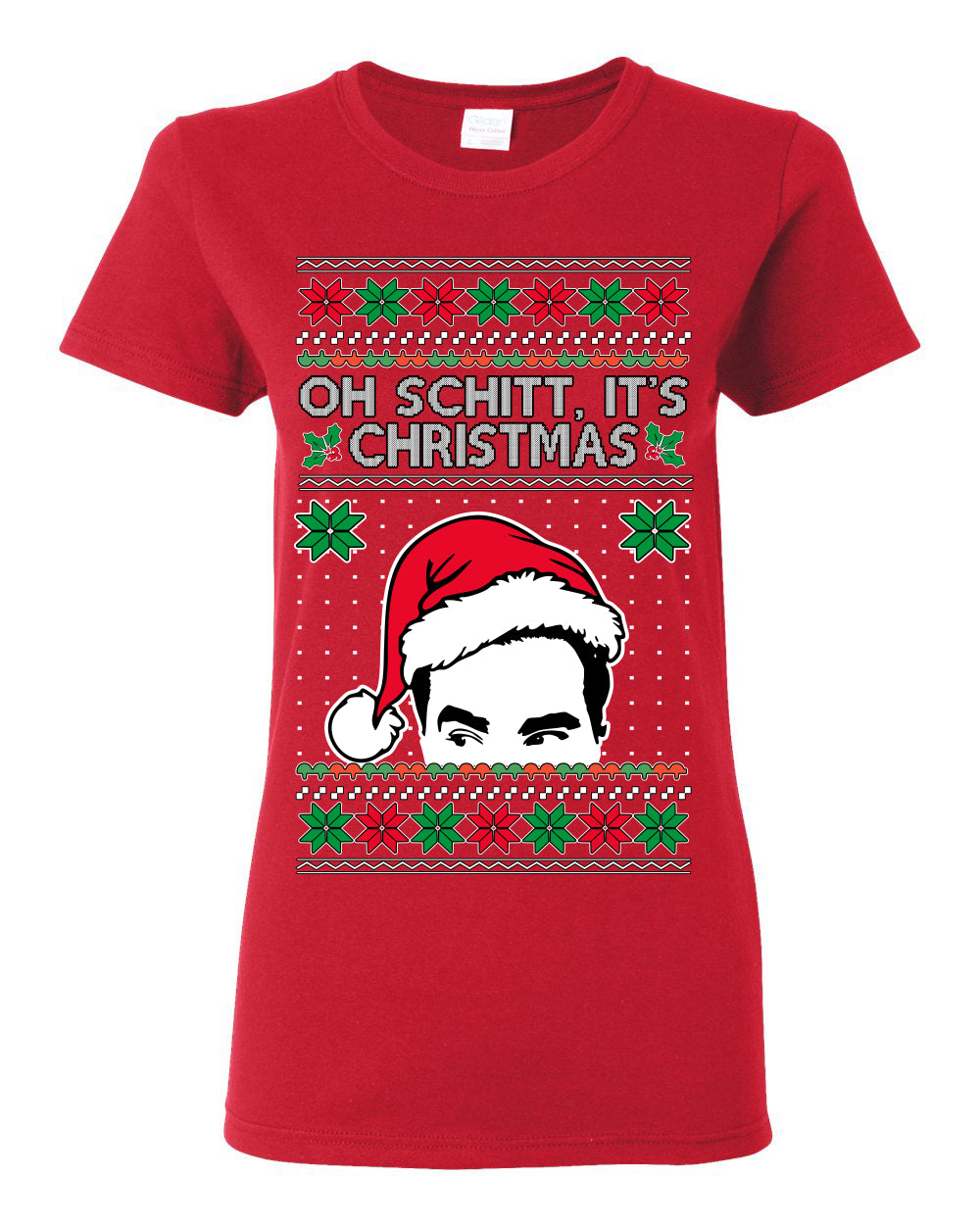 Oh Schitt It's Christmas Funny David TV Show Sitcom Ugly Christmas Sweater Ugly Christmas Womens Graphic T-Shirt