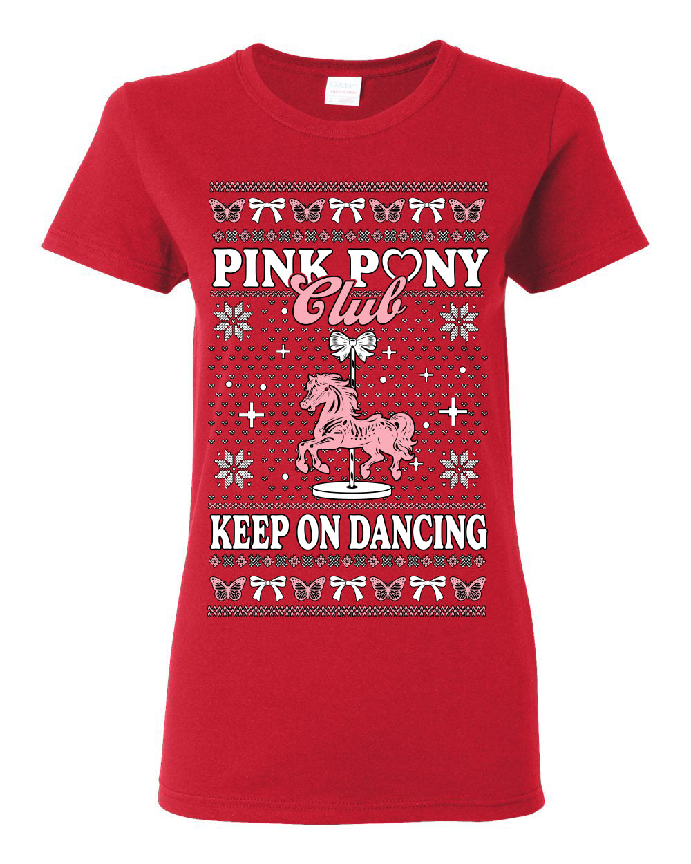Pink Pony Club Pop Star Keep on Dancing, Iconic Music Concert Fan Merch Ugly Christmas Sweater Ugly Christmas Womens Graphic T-Shirt