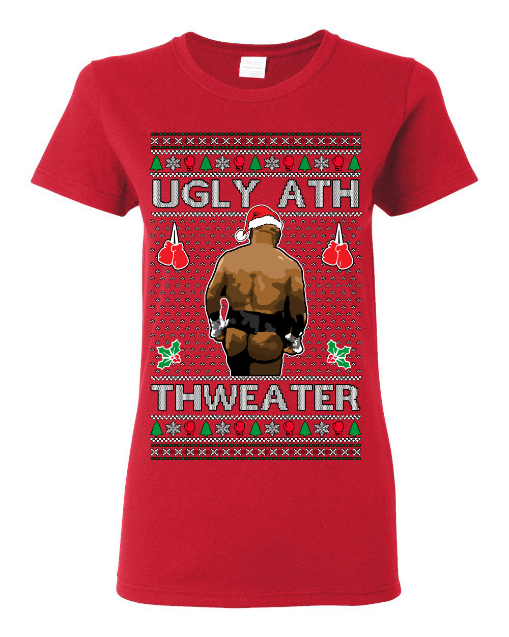 Ugly Ath Sweater Merry Chrithmith, Mike Tyson Butt Viral Ugly Ass Boxing Fight Meme Men Women Funny Ugly Christmas Sweater Ugly Christmas Womens Graphic T-Shirt