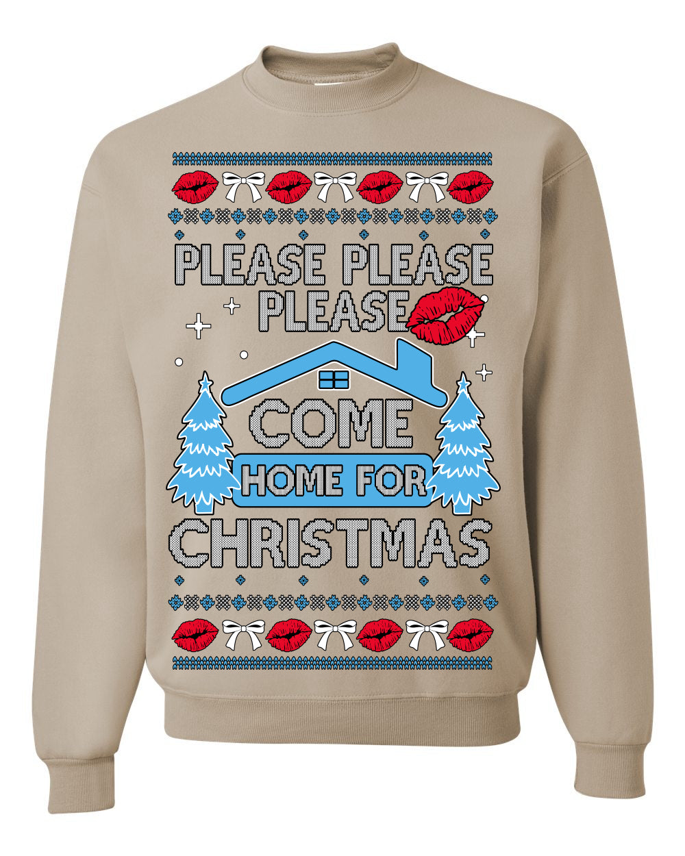 Please Please Please Come Home for Xmas, Sabrina Fan Viral Pop Song Concert Tour Merch, Ugly Christmas Sweater Ugly Christmas Unisex Crewneck Sweatshirt