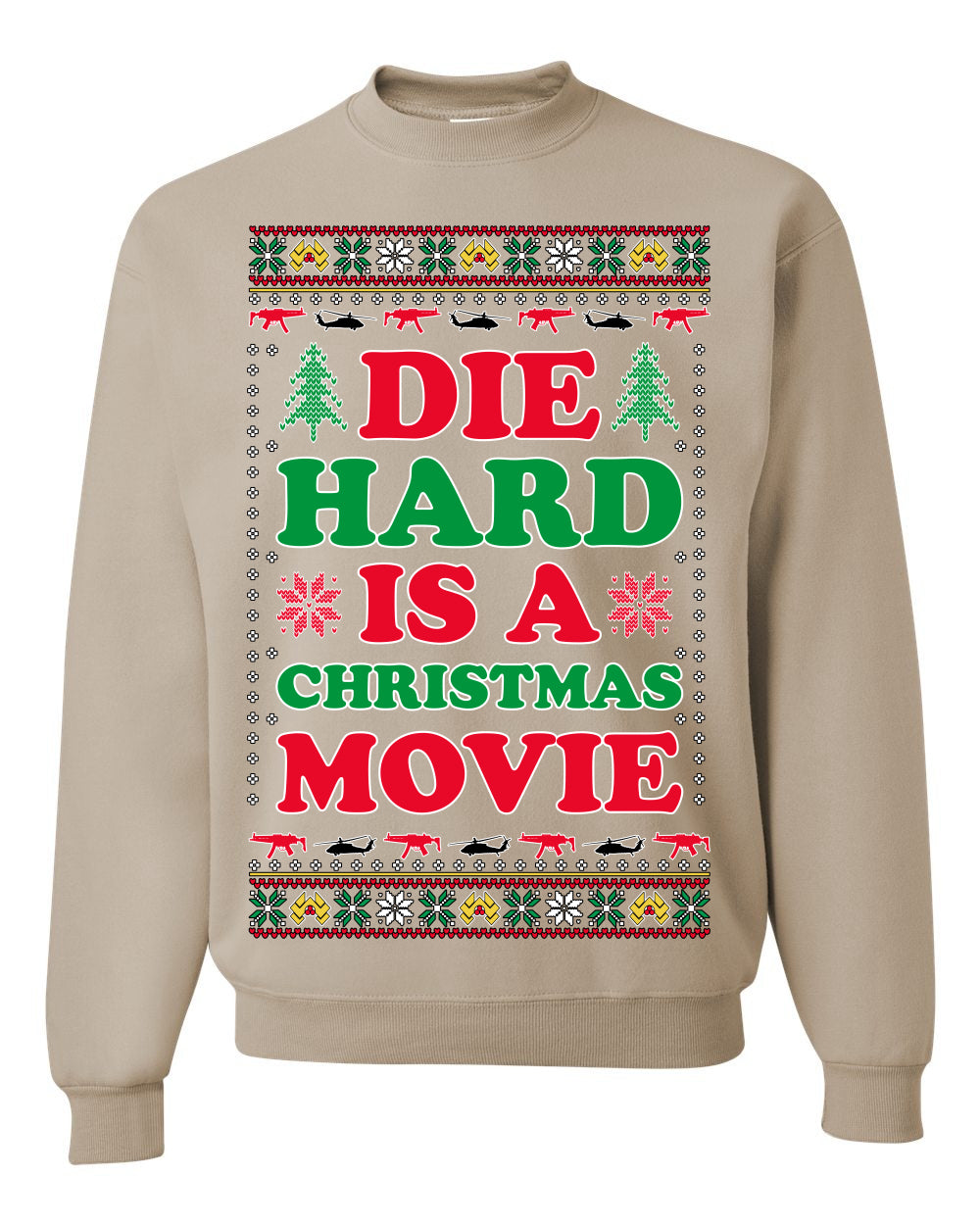 Die Hard is a Christmas Movie Classic, McClane Hans Nakatomi Plaza Xmas Party Holiday Movies, Ugly Christmas Sweater Crewneck Sweatshirt Ugly Christmas Unisex Crewneck Sweatshirt