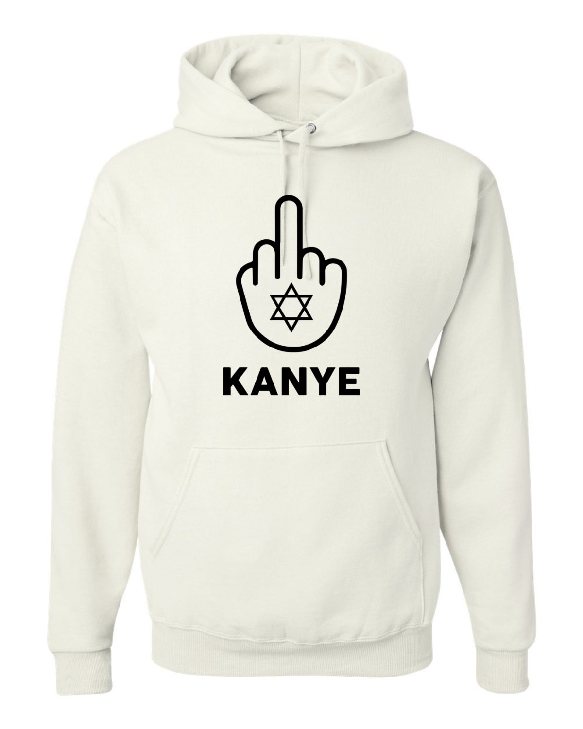 F Kanye Middle Finger Jewish Star Viral Trending Meme, Black, Hip Hop Music Pop Culture Unisex Hoodie Sweatshirt