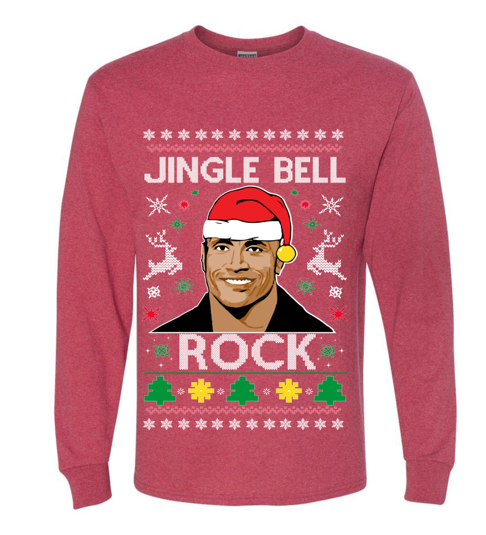 Jingle Bell Rock, Christmas Gifts, Funny Xmas Gift Idea, Ugly Christmas Sweater Mens Long Sleeve Shirt