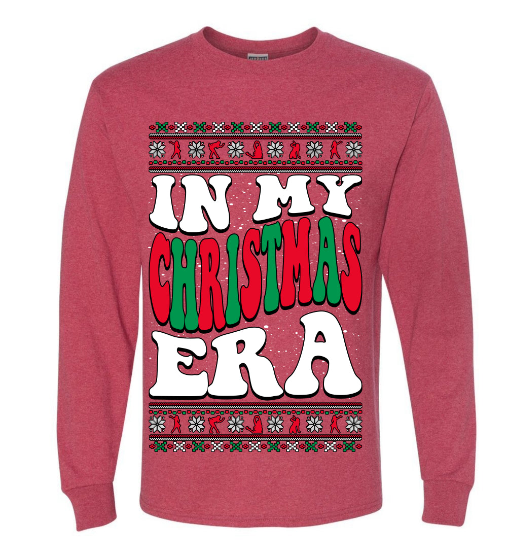 IN MY CHRISTMAS ERA , Merry Christmas Tee, Ugly Christmas, Sweater Mens Long Sleeve Shirt