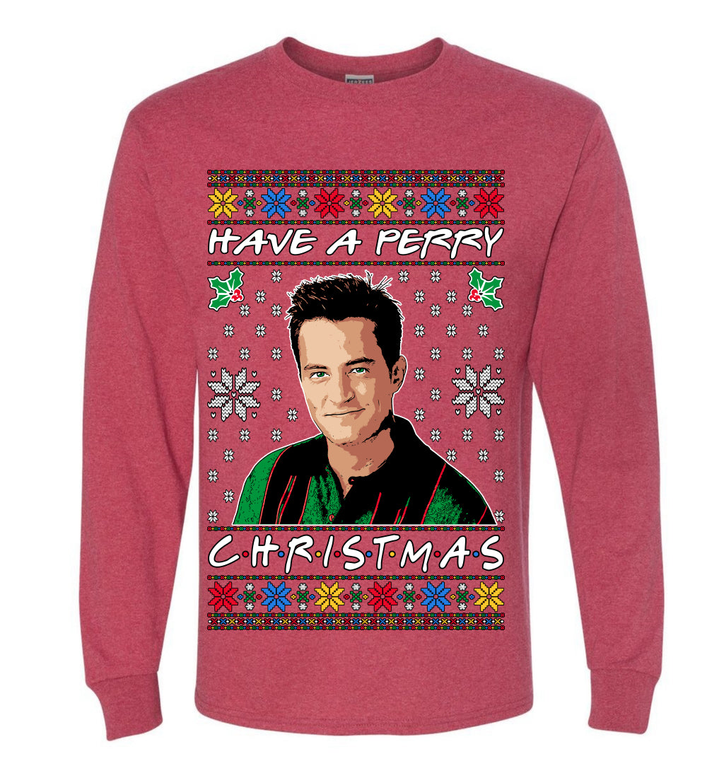 Have a Perry Christmas , Merry Christmas Tee, Ugly Christmas, Sweater Mens Long Sleeve Shirt