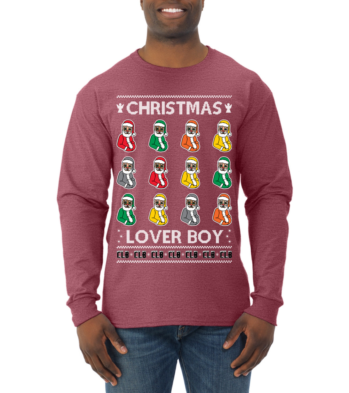 Christmas Lover Boy Funny Santa Rapper, Christmas Gifts, Funny Xmas Gift Idea, Ugly Christmas Sweater Mens Long Sleeve Shirt