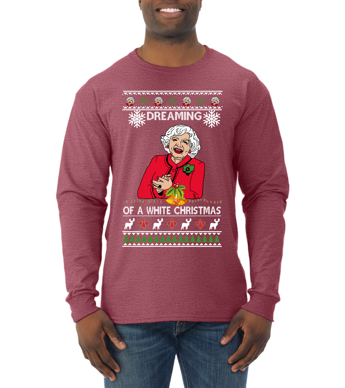 Betty I'm Dreaming of a White Christmas, Christmas Gifts, Funny Xmas Gift Idea, Ugly Christmas Sweater Mens Long Sleeve Shirt