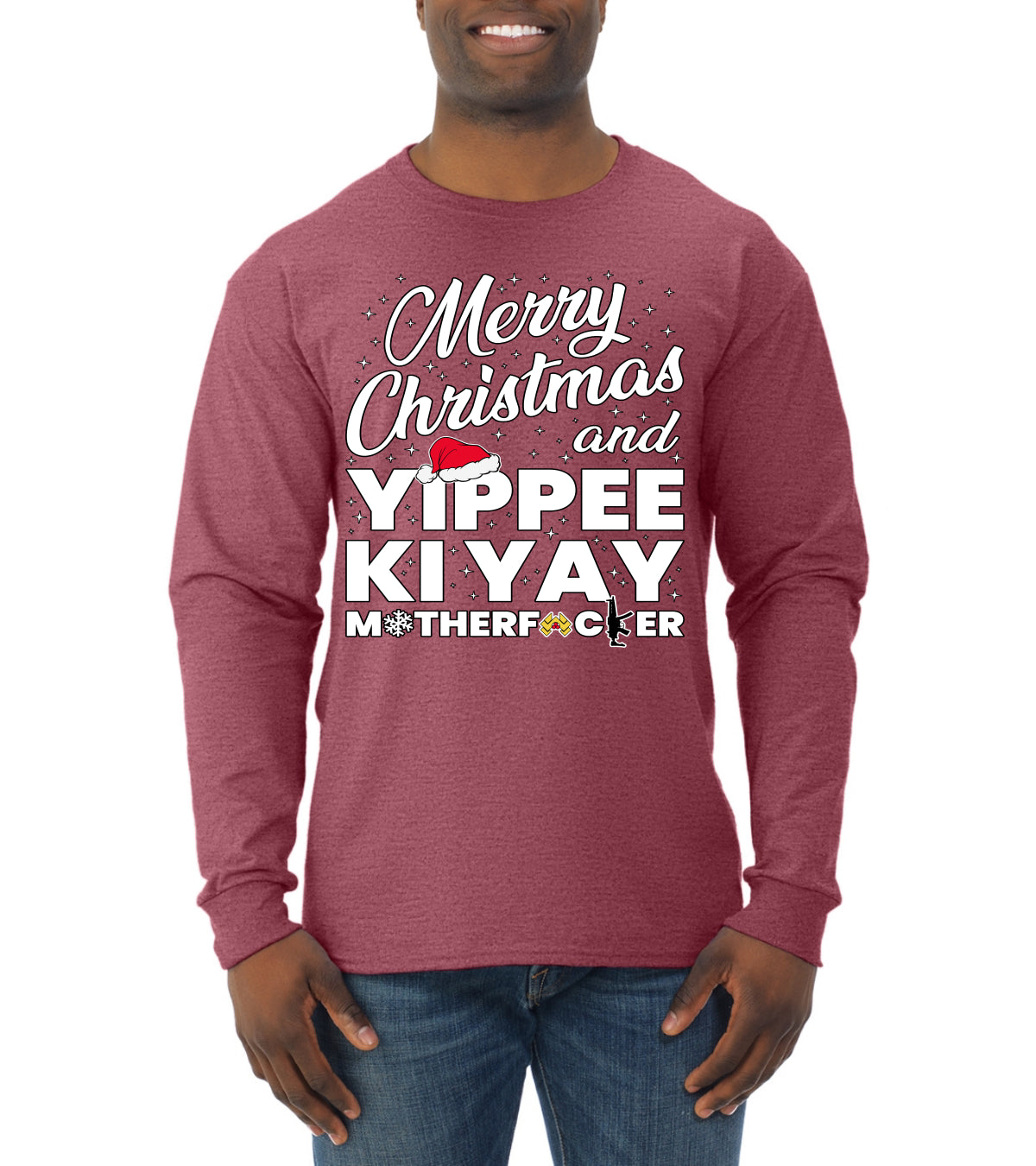 Merry Christmas and Yippee Ki Yay MOFO Ugly Christmas Sweater, Christmas Gifts, Funny Xmas Gift Idea, Mens Long Sleeve Shirt