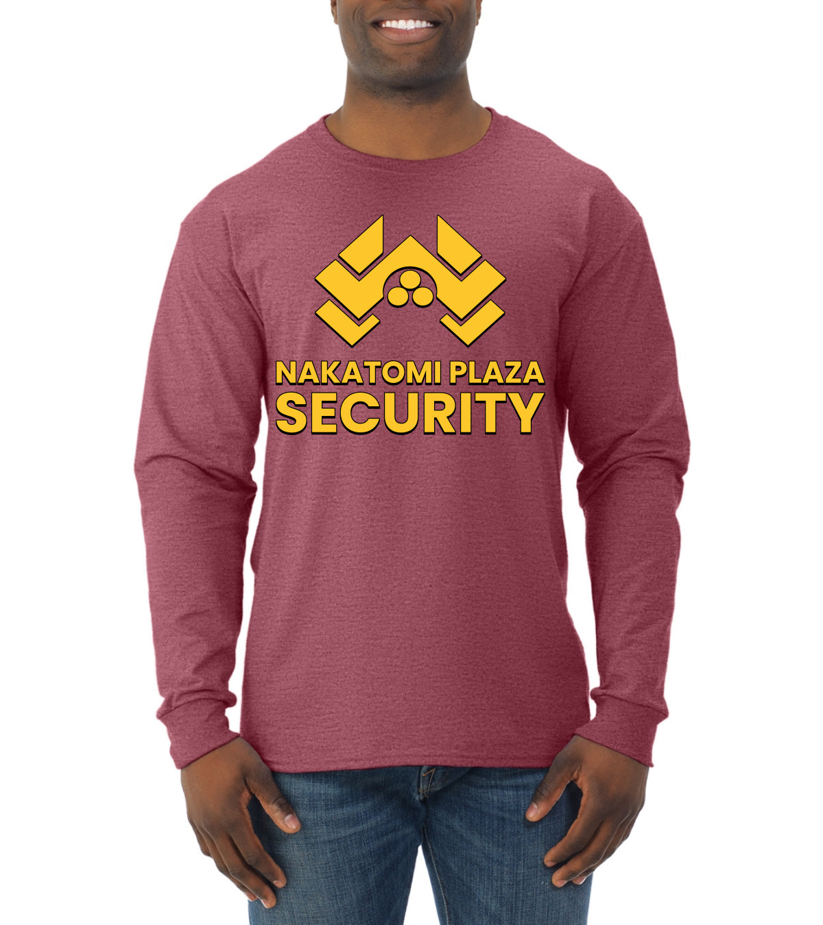 Nakatomi Plaza Security Movie Ugly Christmas Sweater, Christmas Gifts, Funny Xmas Gift Idea, Mens Long Sleeve Shirt