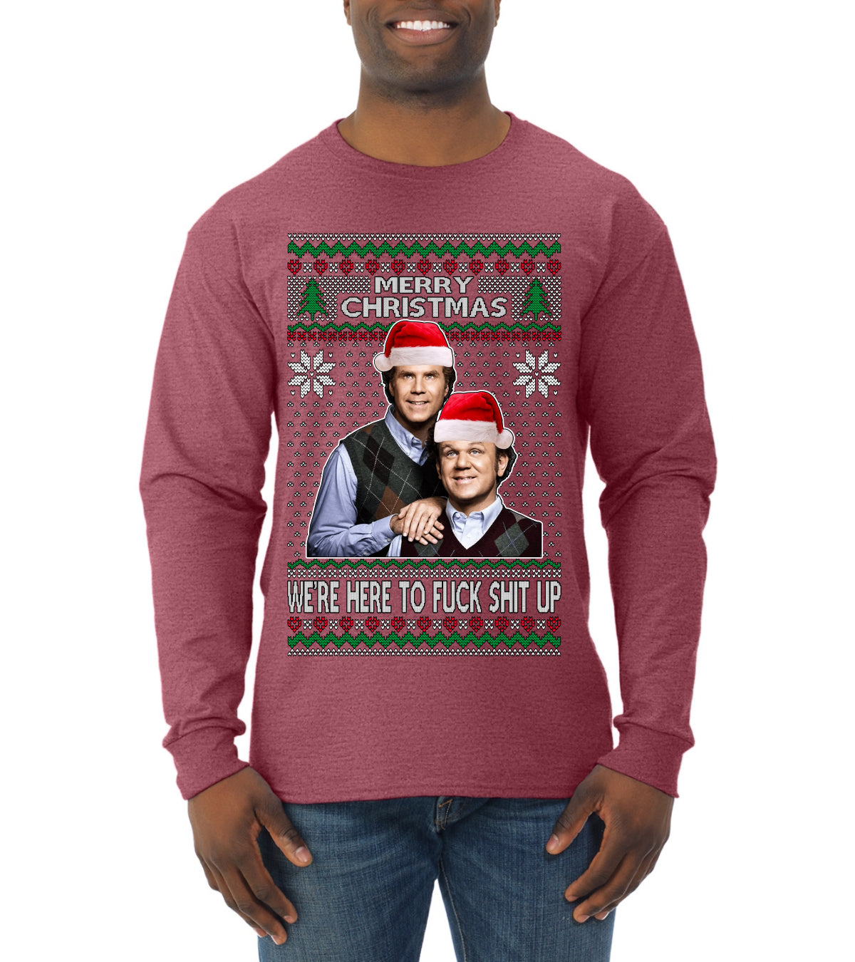 New Step Brothers Funny Movie Funny Movie, Christmas Gifts, Funny Xmas Gift Idea, Ugly Christmas Sweater Mens Long Sleeve Shirt