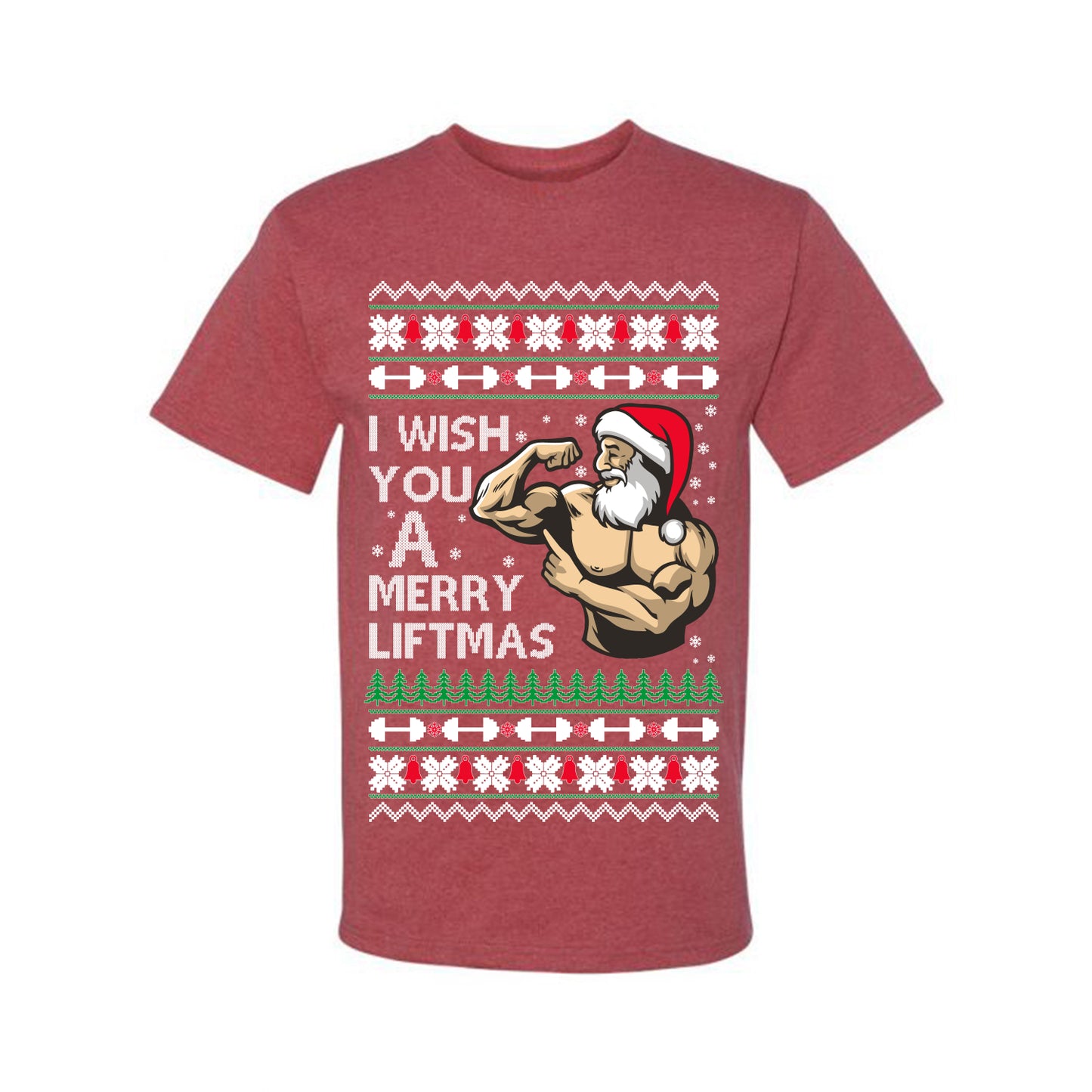 Ugly Xmas Tshirt Graphic, Santa Fitness Workout, Merry Liftmas, Gym Swole Gift Ugly Christmas Tshirt Men's Graphic T-Shirt Ugly Christmas Men's T-Shirt