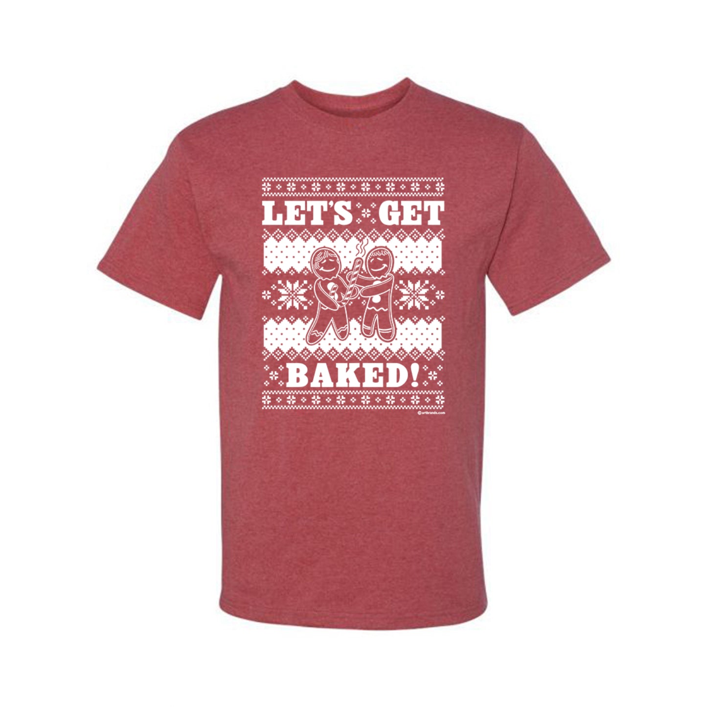 Graphic Ugly Xmas Tshirt , Holiday Ginger Bread Design, Let's Get Baked Ugly Christmas Tshirt Men's Graphic T-Shirt Ugly Christmas Men's T-Shirt