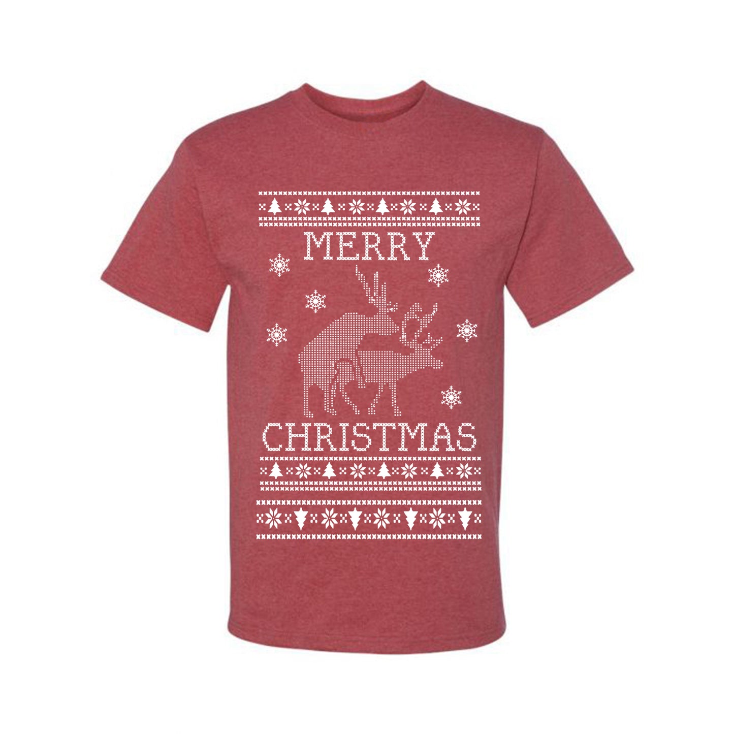Funny Ugly Xmas Holiday T-shirt Merry Christmas Reindeer Humping Ugly Christmas T-shirt Ugly Christmas Men's T-Shirt
