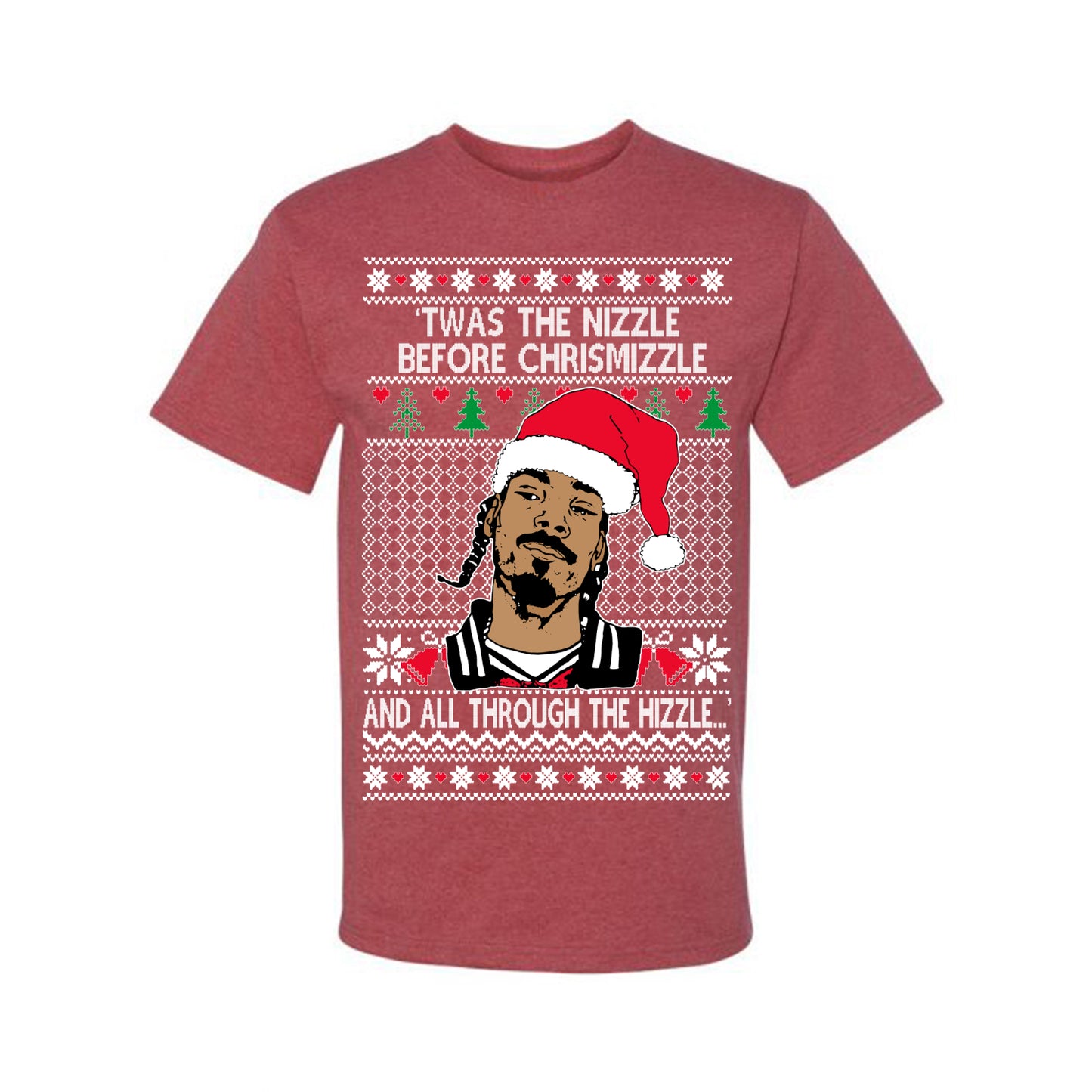 Twas The Nizzle Before Chrismizzle And All Through The Wizzle White, Christmas Gifts, Funny Xmas Gift Idea, Ugly Christmas Sweater Men's T-Shirt