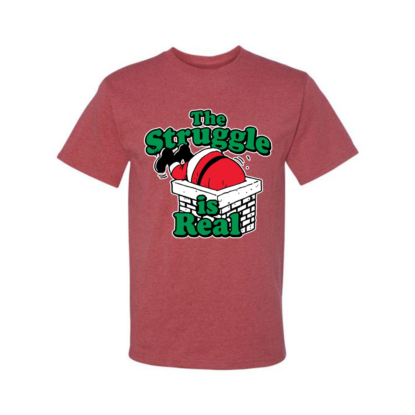 Women's Ugly Christmas Tshirt Scoop Top, "The Struggle is Real" Ugly Christmas Tshirt Men's Graphic T-Shirt Ugly Christmas Men's T-Shirt
