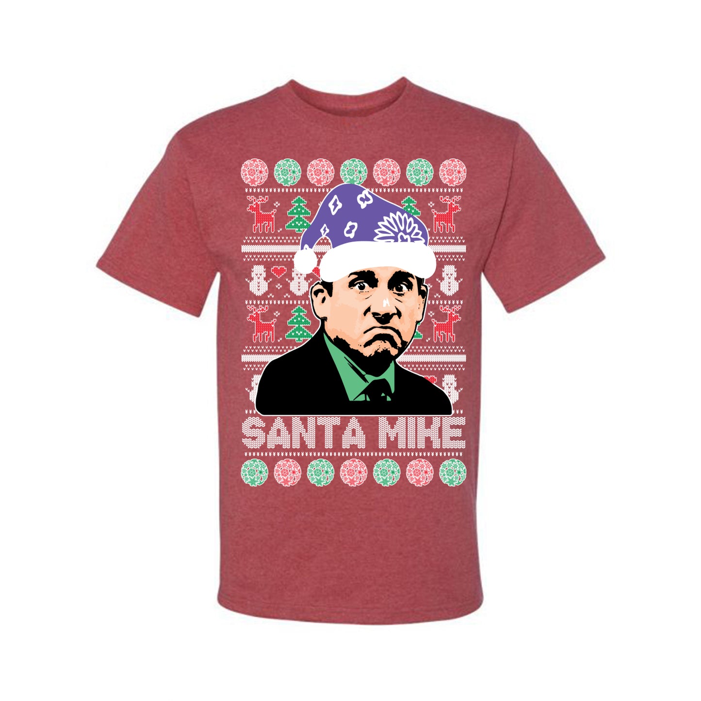 The Office Santa Mike Michael Scott Graphic Ugly Xmas T-shirt Ugly Christmas T-shirt Ugly Christmas Men's T-Shirt