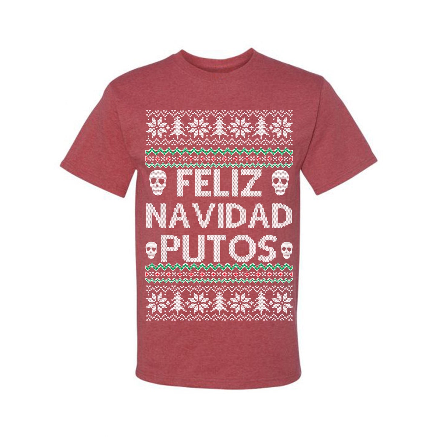 Men's Ugly Xmas Shirt Feliz Navidad Putos Ugly Christmas Tshirt Men's Graphic T-Shirt Ugly Christmas Men's T-Shirt