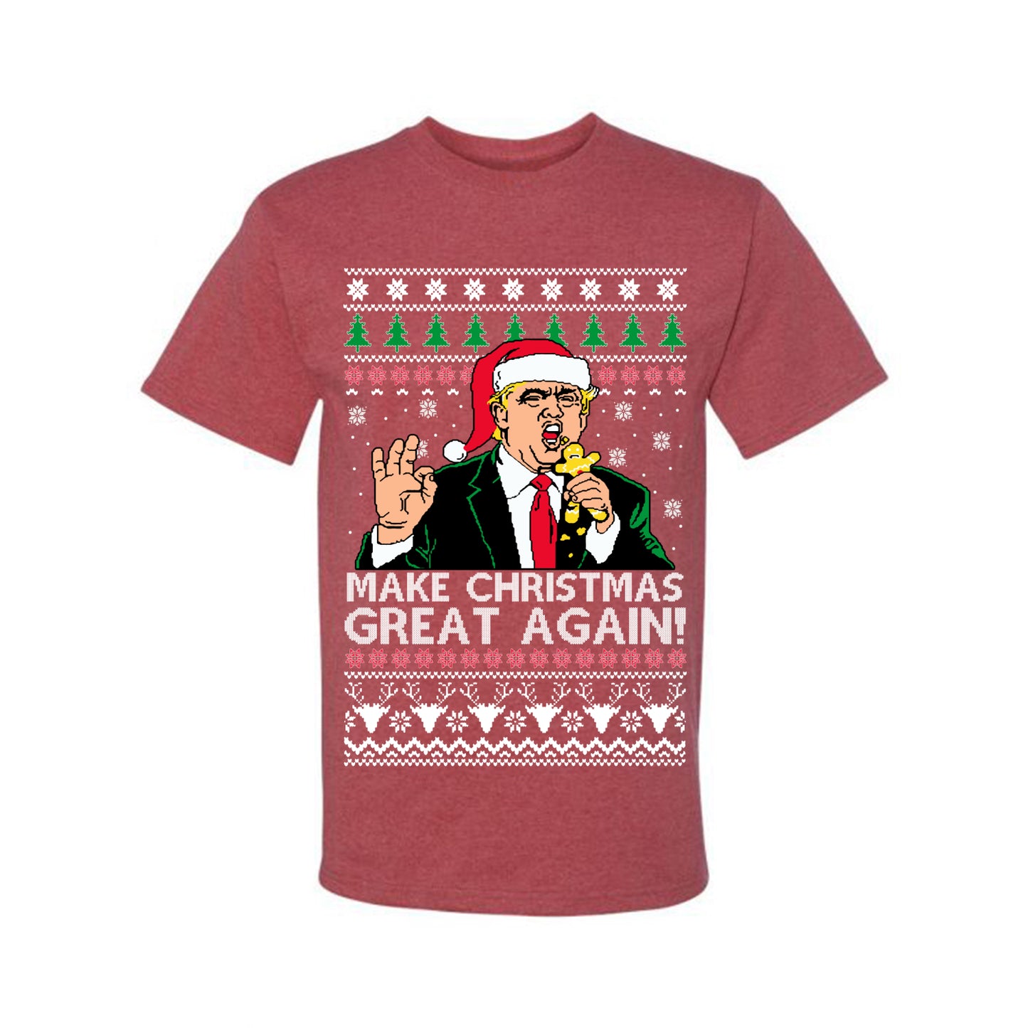 Funny Graphic Meme Ugly Christmas Tshirt , Donald Trump, "Make Christmas Great Again" Ugly Christmas Tshirt Men's Graphic T-Shirt Ugly Christmas Men's T-Shirt