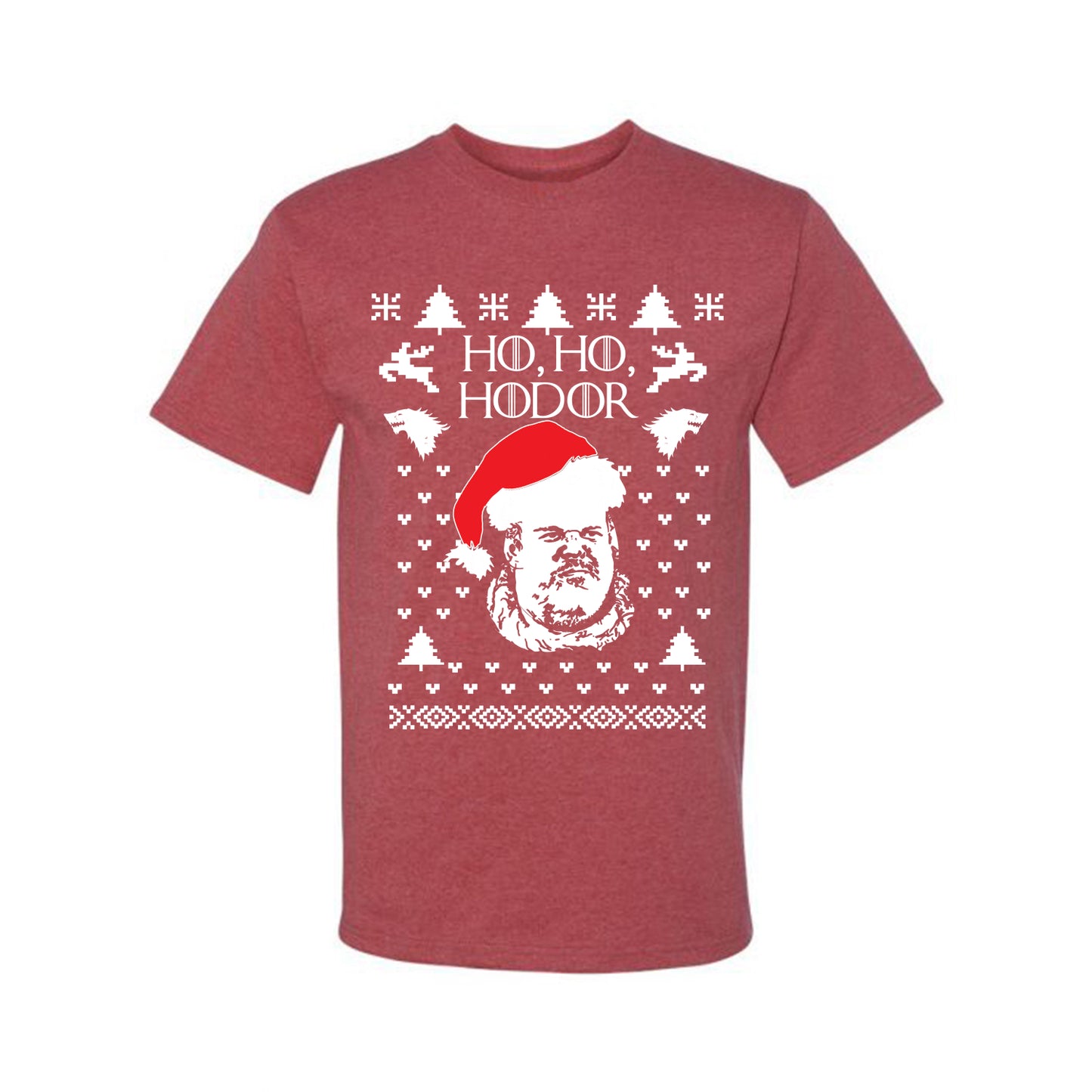 GoT Ugly Xmas Tshirt, "Ho Ho Hodor" Ugly Christmas Tshirt Men's Graphic T-Shirt Ugly Christmas Men's T-Shirt