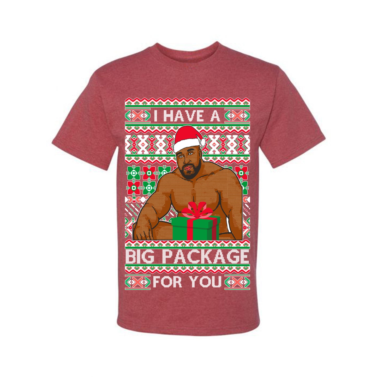 Meme Christmas Ugly T-shirt Barry Wood I have a Big Package Ugly Christmas T-shirt Ugly Christmas Men's T-Shirt