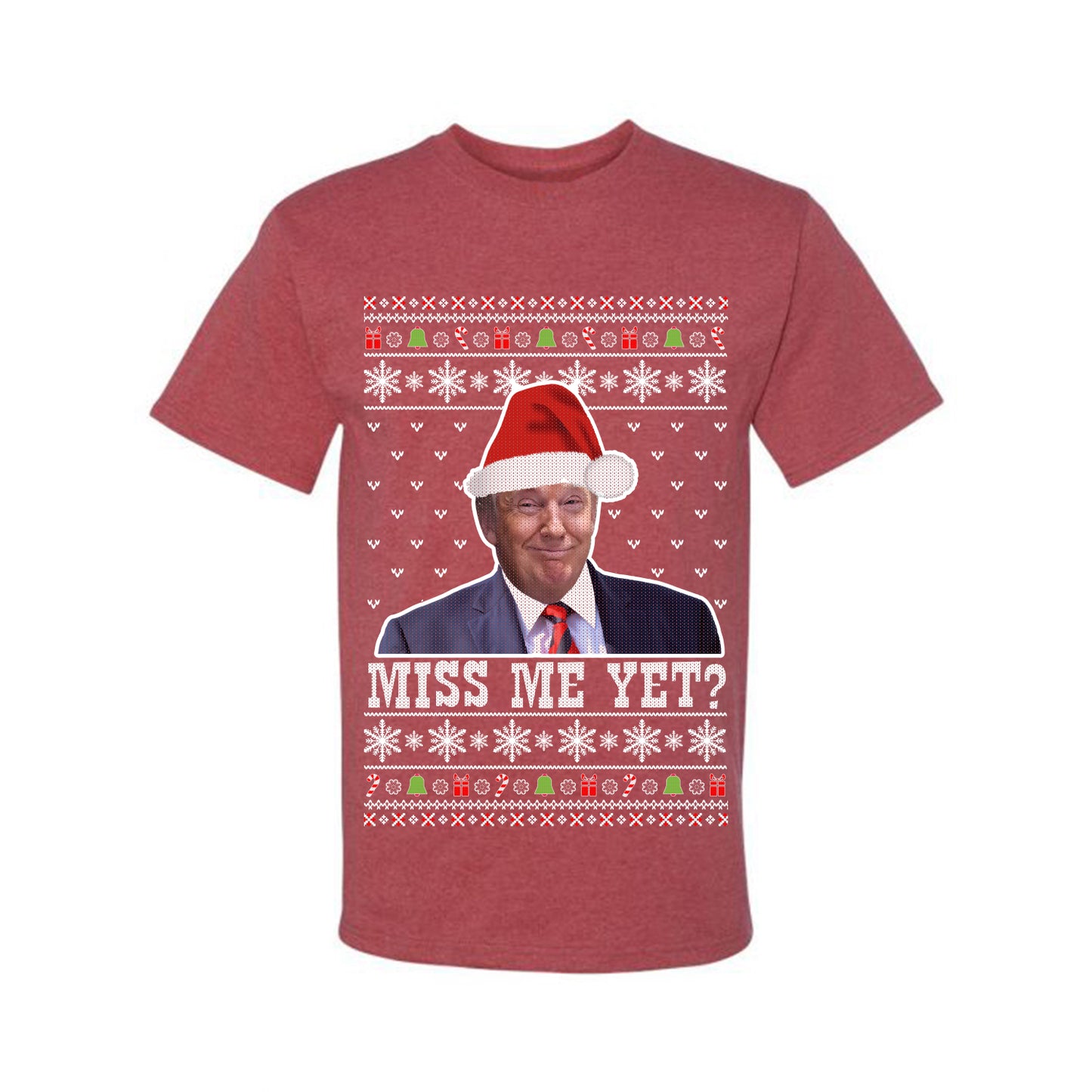 Donald Trump US President USA, Miss Me Yet? Ugly Christmas Tshirt Men's Graphic T-Shirt Ugly Christmas Men's T-Shirt