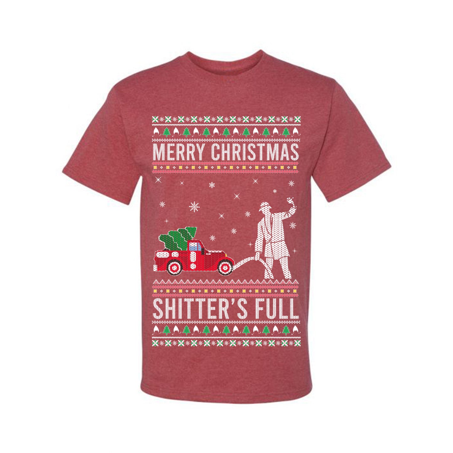 Men's Shirt Ugly Holiday T-shirt Merry Christmas Shitter's Ugly Christmas T-shirt Ugly Christmas Men's T-Shirt